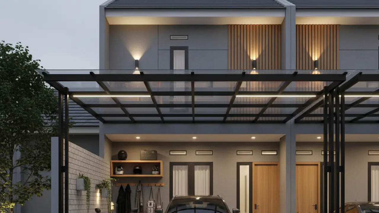 Carport Minimalis untuk 1 Mobil 2 Motor di Lahan Sempit