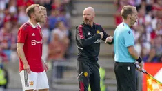 Erik Ten Hag memberikan kesempatan kepada Christian Eriksen untuk melakukan debutnya sebagai pengganti Anthony Martial pada menit ke-68. (AP/NTB Scanpix/Stian Lysberg Solum)