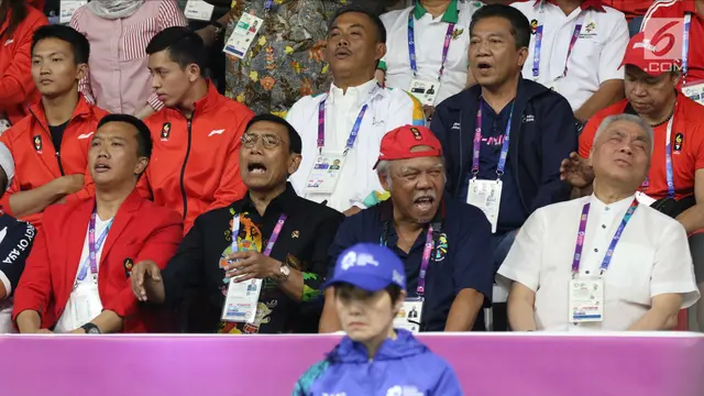 Ketegangan Tiga Menteri Jokowi Saksikan Bulu Tangkis Asian Games 2018