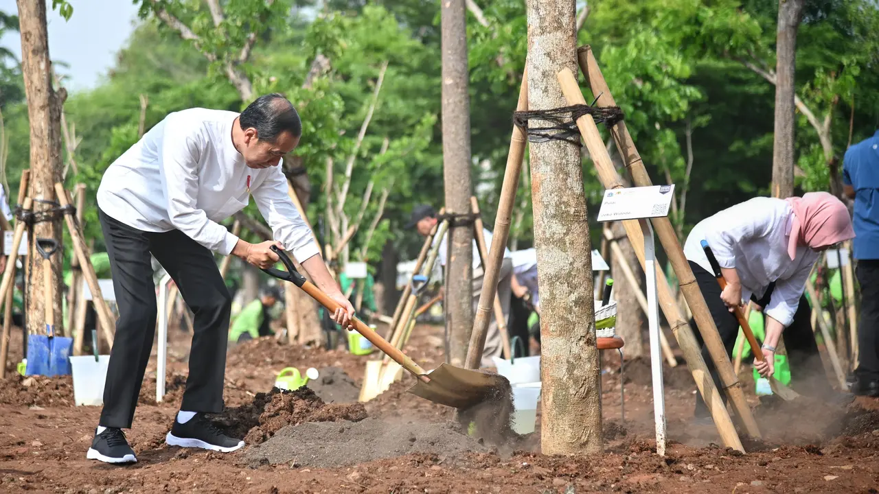Presiden Joko Widodo atau Jokowi mengajak masyarakat untuk melakukan gerakan penanaman pohon.