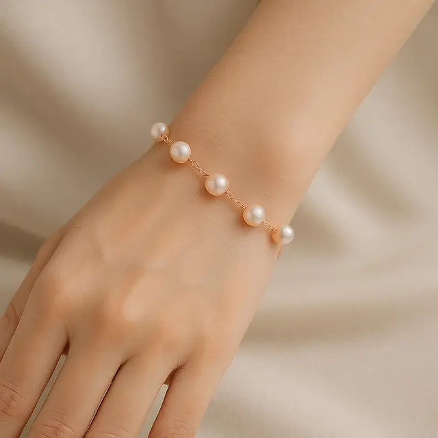 Model Gelang Emas Kombinasi Mutiara Classy (Image by ChatGPT)