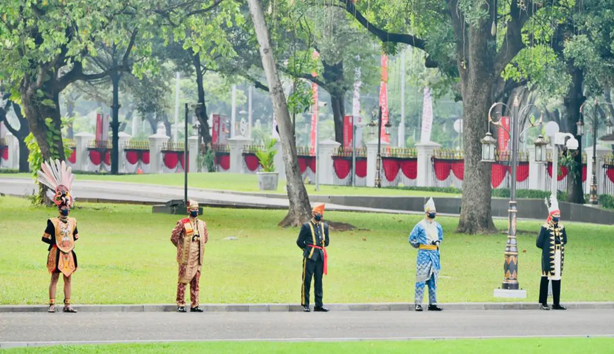 Suasana Upacara Peringatan Detik-Detik Proklamasi Kemerdekaan Indonesia ke-75 di Istana Merdeka, Jakarta, Senin (17/8/2020). Peringatan dalam rangka HUT ke-75 Kemerdekaan RI kali ini mengusung tema "Indonesia Maju". (Foto: Biro Pers Sekretariat Presiden)