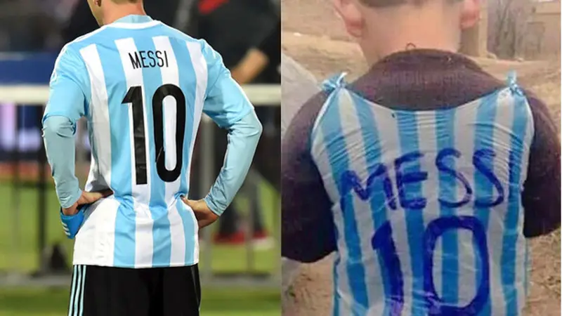 Pakai 'Jersey' Messi dari Kresek, Bocah Diincar Netizen