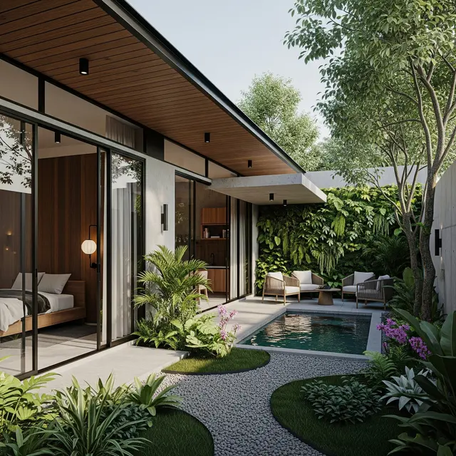 Model Rumah Kecil Tapi Luas dengan Taman Dalam Rumah