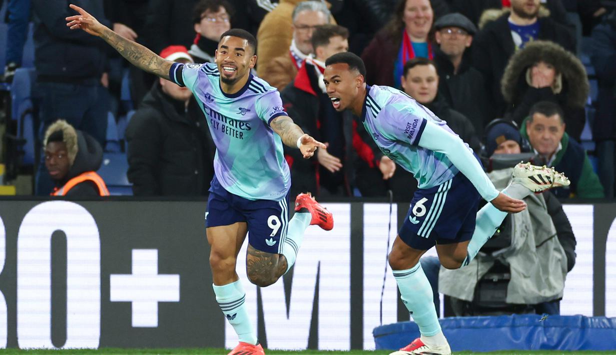 Dengan performa gemilangnya saat ini, penyerang yang gabung Arsenal sejak 2022 tersebut bisa menjadi sosok yang krusial dalam perjalanan The Gunners untuk merebut trofi Premier League musim ini.  (AP Photo/Ian Walton)