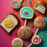 Illustrasi lollipop dari roti copyright/generated by AI