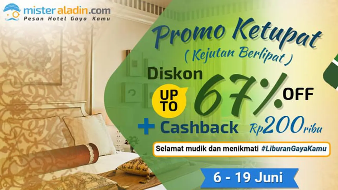 Pesan Hotel Untuk Lebaran Diskon 67%, Mau?