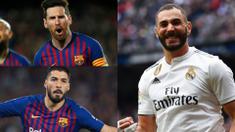 Raihan tiga gol yang dicetak Karim Benzema ke gawang Bilbao membuat bomber Real Madrid tersebut menggeser Luis Suarez di posisi kedua. Penyerang 29 tahun tersebut bisa menjadi ancaman baru untuk Lionel Messi (Kolase Foto AFP)