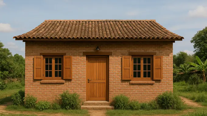 Model Rumah Tembok Sederhana tapi Indah di Kampung/Ilustrasi gambar oleh AI