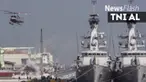 Presiden Jokowi tiba di Bandara Internasional Juanda, Kabupaten Sidoarjo, Jawa Timur. Di sana, Jokowi langsung meninjau latihan Armada Jaya 2016 di Geladak Isyarat KRI Banjarmasin-592 yang berada di Laut Jawa.