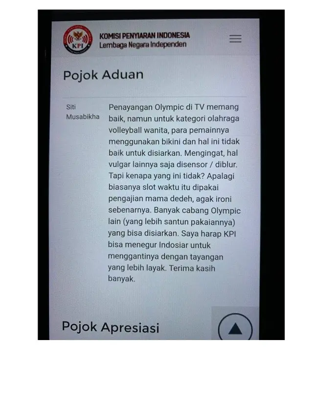 Aduan Emak-Emak Soal Tayangan Pertandingan Bola Voli Wanita ke KPI Viral di Medsos