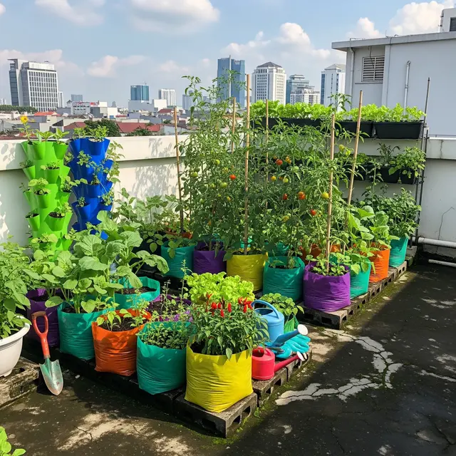 9 Ide Kebun Sayur di Rooftop Kantor untuk Kemandirian Pangan Karyawan, Solusi Hijau Produktif
