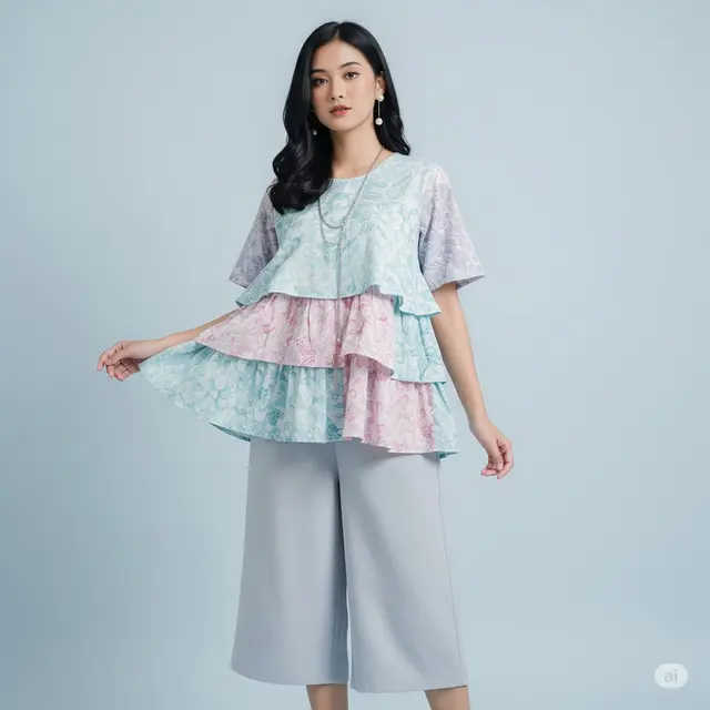 Model Batik Wanita Ruffle. Foto: Gemini