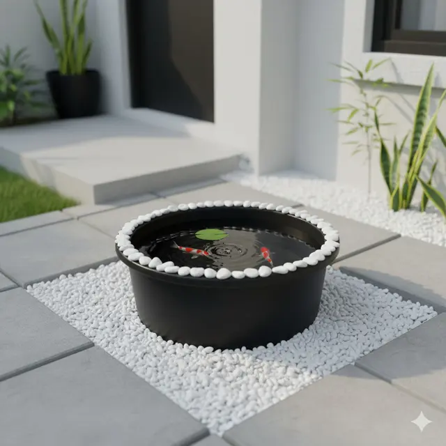 Model Kolam Ikan dari Ember tapi Tetap Estetik