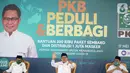 Ketua Umum PKB Muhaimin Iskandar memberikan sambutan pada acara PKB Peduli dan Berbagi di kantor DPP PKB di Jakarta, Minggu (17/5/2020). Bantuan 300 ribu paket sembako dan 1 juta masker ditujukan kepada masyarakat terdampak Covid-19. (Liputan6.com/HO/Agus)