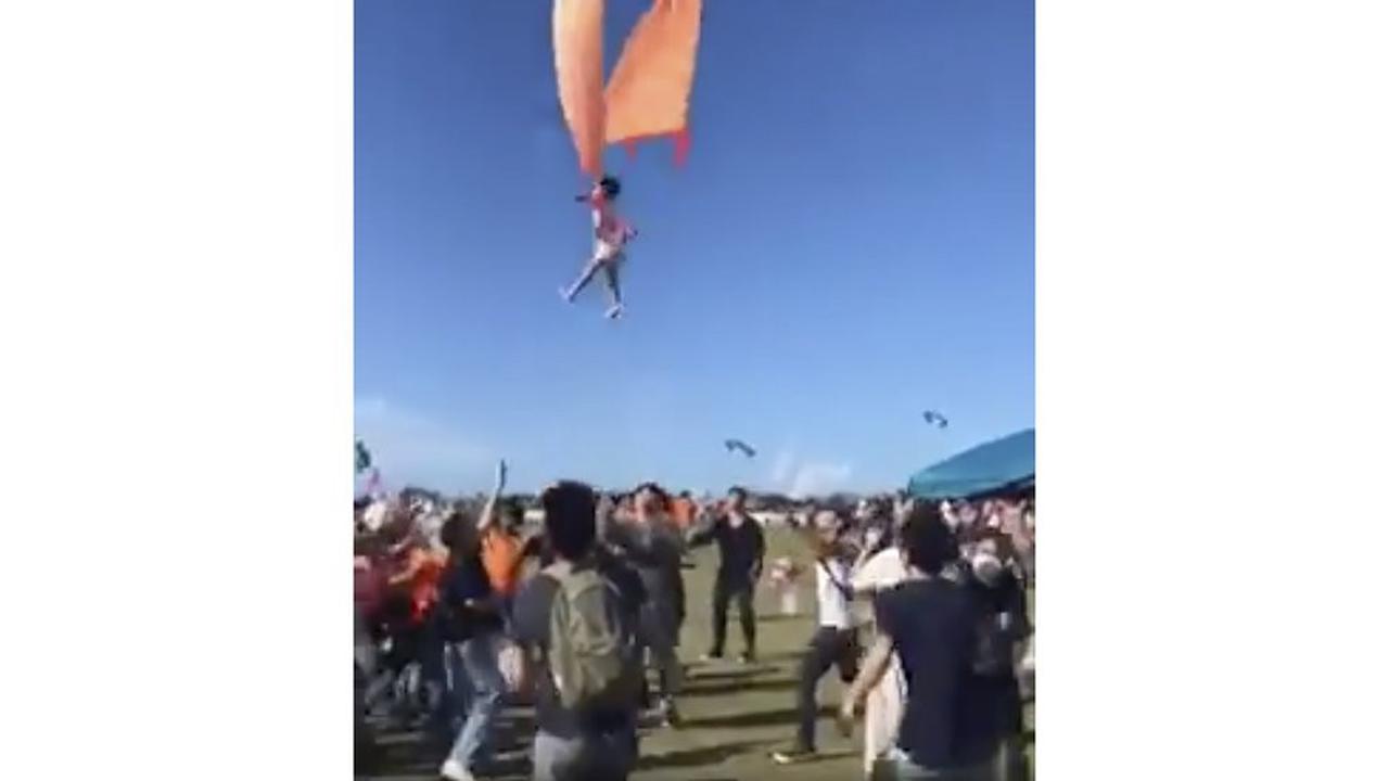 Gadis kecil di Taiwan terbawa layang-layang.