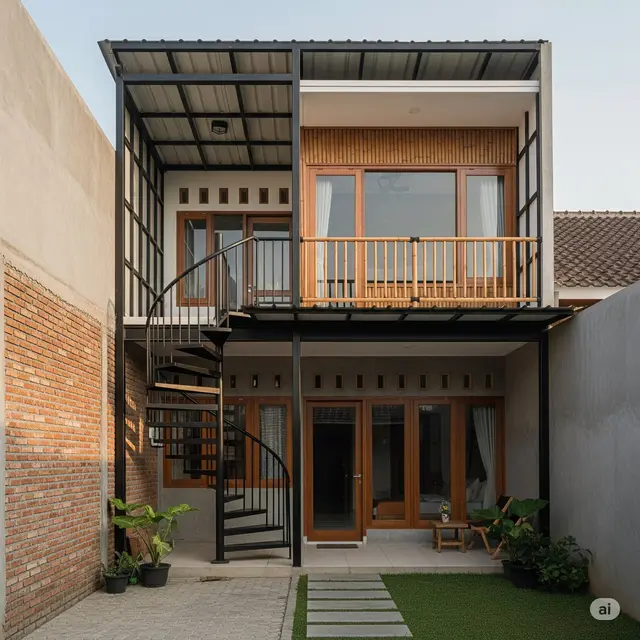 Rumah Batako-Bambu 2 Lantai