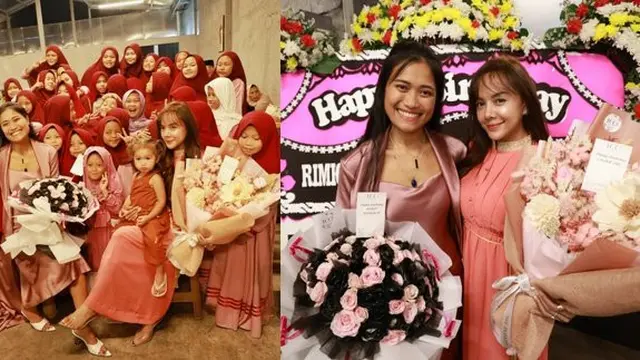Desainer Rimigy Rihasalay dan sahabatnya, Laurie Viel, merayakan ulang tahun dengan acara santunan anak yatim dan buka puasa bersama di Bandung.