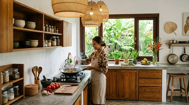 8 Inspirasi Dapur Bergaya Tropical Minimalist, Bikin Suasana Masak Terasa Segar Seperti di Resort