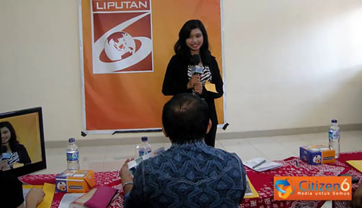 Audisi peserta lomba presenter SCTV Goes to Campus (SGTC) di kampus Universitas Diponogoro, Semarang.