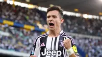 Selebrasi Francisco Conceicao di laga Hellas Verona vs Juventus di pekan keempat Serie A 2025/2026 di Marcantonio Bentegodi, Sabtu (20/09/2025) malam WIB. (Paola Garbuioi/LaPresse via AP)
