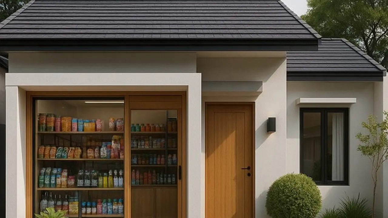 Model Rumah Minimalis Depan Ada Toko (Sumber: Gemini AI)