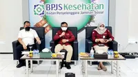 BPJS Kesehatan  Jawa Timur menggandeng Direktorat Reserse Kriminal Khusus (Ditreskrimsus) Polda Jatim untuk mengatasi penunggak iuran. (Dian kurniawan/Liputan6.com).