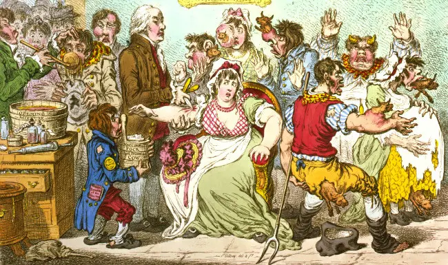 Lukisan vaksinasi Abad ke-19. (Sumber Wikimedia Commons)