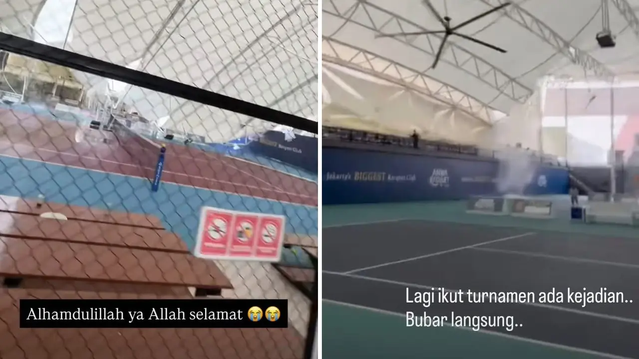 Unggahan Tasya Farasya dan Desta soal atap lapangan padel runtuh. (Instagram/ tasyafarasya - desta80s)