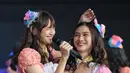 “Untuk aku, untuk kalian, untuk JKT 48, untuk adik-adik aku di sini semuanya. Jadi dengan ini, aku Melody dari tim J dan tim T, sekaligus GM Theater memutuskan untuk lulus dari JKT 48," tambahnya. (Adrian Putra/Bintang.com)