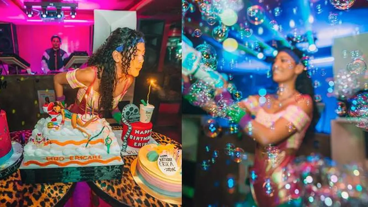 Mengusung Tema 80-an, Ini 6 Potret Meriah Ulang Tahun Erika Carlina yang Ke-29