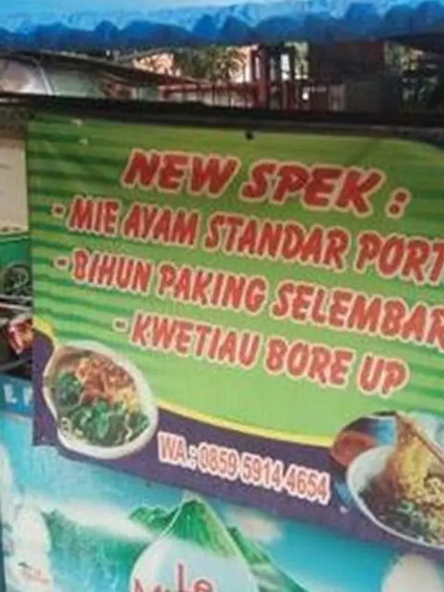 6 Tulisan Kocak di Tempat Jualan Mi Ayam Ini Nyeleneh Banget