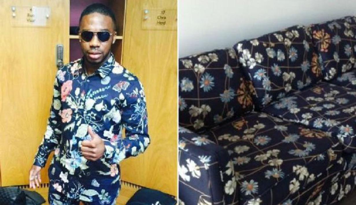 Sepintas, corak baju N'Zogbia mirip dengan kulit sofa.