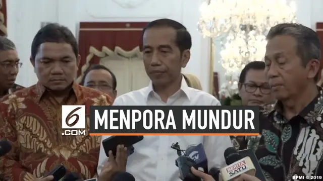 Presiden Jokowi telah menerima pengunduran diri Menteri Pemuda dan Olahraga Imam Nahrawi yang ditetapkan KPK menjadi tersangka.