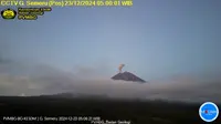 Gunung Semeru kembali erupsi pada Senin pagi (23/12/2024), pukul 04.58 WIB. (Liputan6.com/ Dok PVMBG)