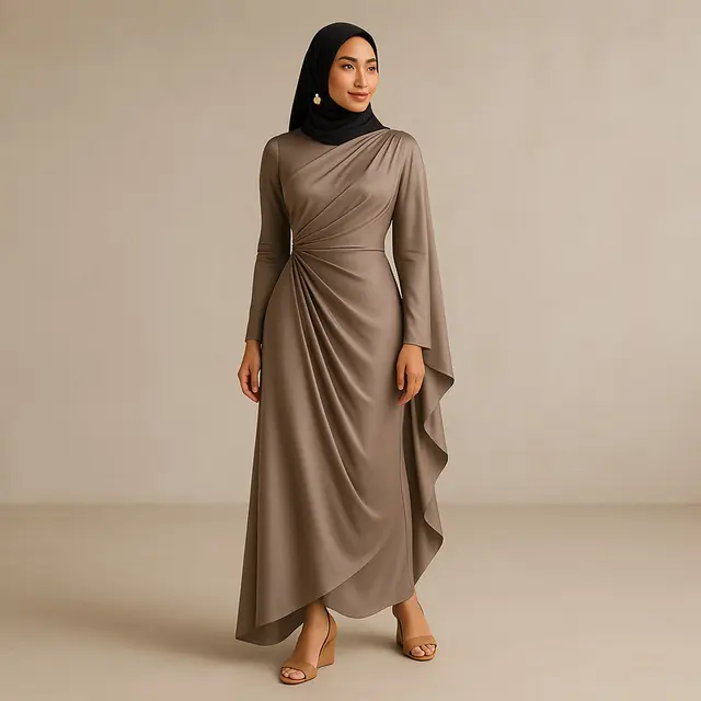 Model Long Dress Glamour Tapi Tidak Berlebihan/Ilustrasi gambar oleh AI