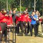 Kepala Lembaga Pendidikan dan Pelatihan Polri Komjen Moechgiyarto membuka kejuaraan menembak pada Hari Jadi ke-69 Polwan (Liputan6.com/ Nanda Perdana Putra)