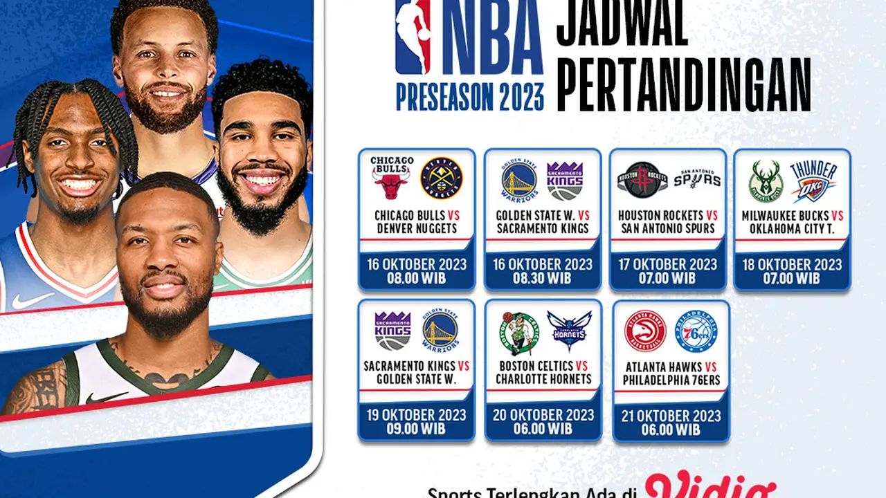 Jadwal dan Link Streaming NBA Preseason 2023 di Vidio