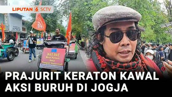 VIDEO: Prajurit Keraton Kawal Aksi Buruh saat Peringatan "May Day" di Jogja