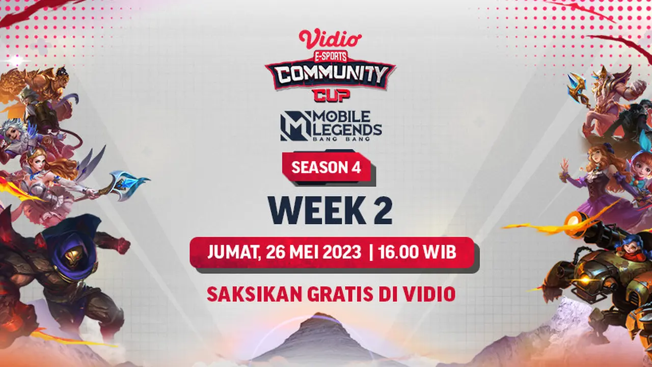 Live Streaming Mobile Legends Bang-bang Vidio Community Cup Season 4 Week 2 Jumat, 26 Mei