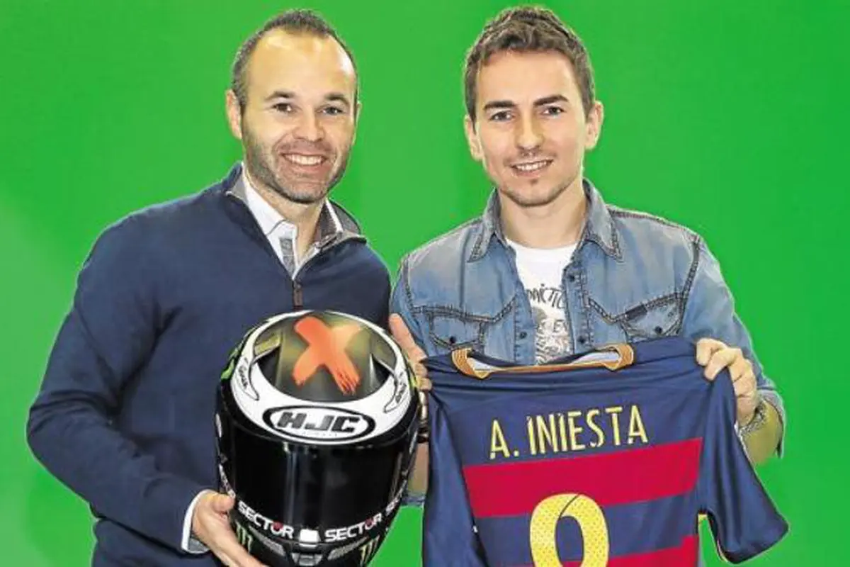 Andres Iniesta dan Jorge Lorenzo