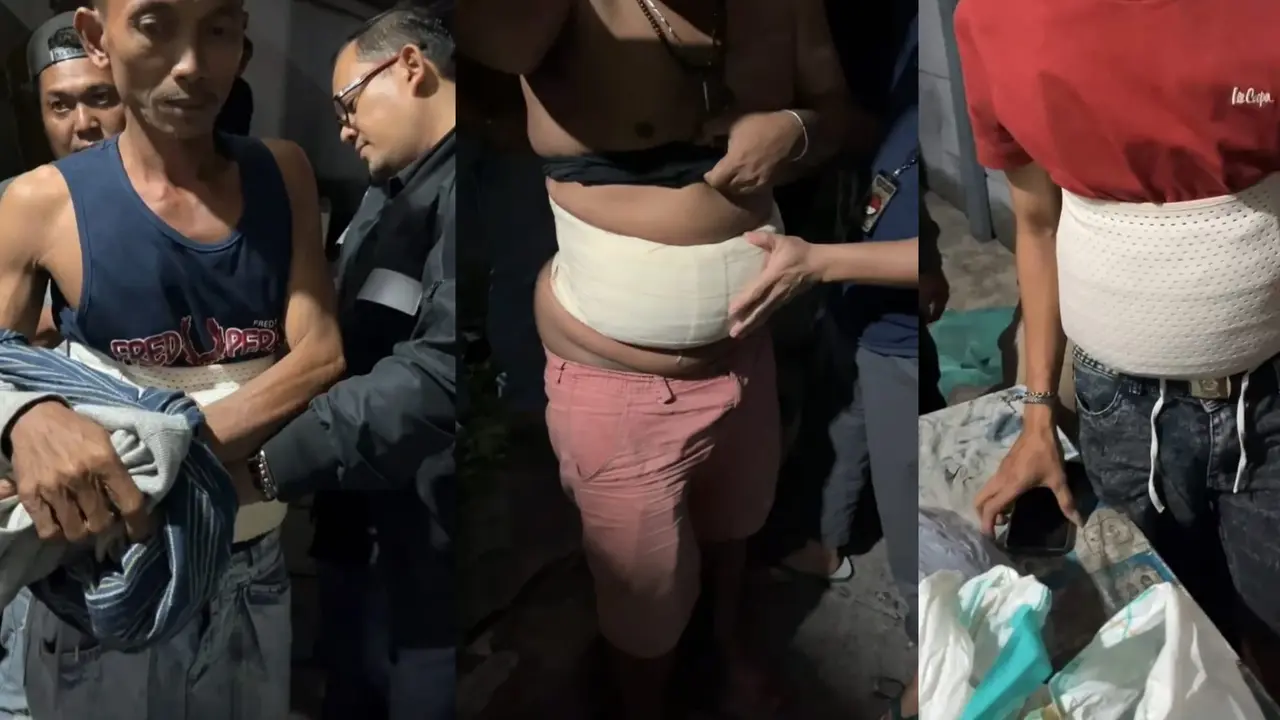 7 kilogram sabu-sabu dan 204 pil ekstasi disimpan di dalam korset kemudian dililitkan ketubuh tiga orang kurir PMI asal Malaysia. Foto : (Istimewa).
