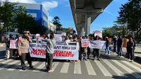 Demo mahasiswa Papua di Makassar dalam rangka Hari Buruh (Liputan6.com/Fauzan)