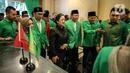 Dalam pertemuan tersebut, PDIP dan PPP membahas terkait kerangka tim pemenangan bakal calon presiden Ganjar Pranowo serta membahas kordinasi dan konsolidasi relawan pemenangan Ganjar. (Liputan6.com/Faizal Fanani)