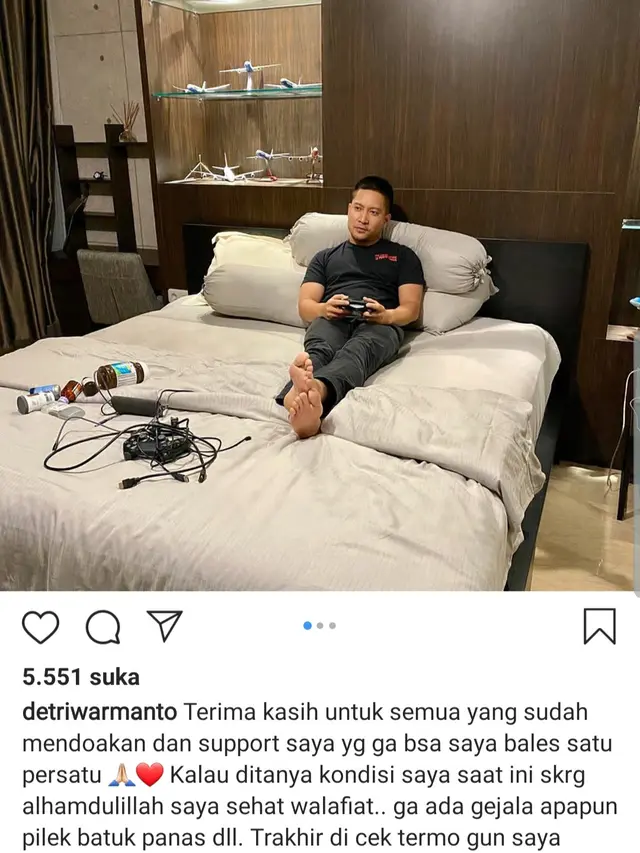 Unggahan Detri Warmanto. (Foto: Instagram @detriwarmanto)