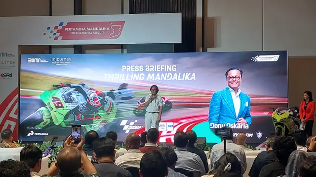 Konferensi pers MotoGP di Sirkuit Mandalika (Foto: Liputan6.com/Arief RH)