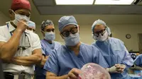 Para dokter di Cleveland Clinic - (Kiri-Kanan) Dr. Risal Djohan, Dr. Daniel Alam, Dr. Francis Papay, dan Dr. Maria Siemionow saat menyelesaikan operasi untuk Connie Culp pada Desember 2008. (Photo Credit: AFP Photo / HANDOUT)