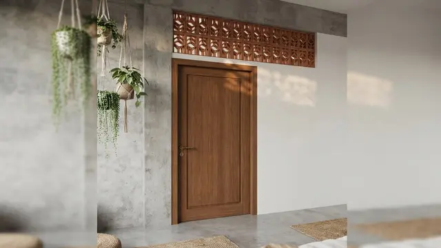 Model Pintu Kamar dengan Ventilasi Roster Kecil di Bagian Atas