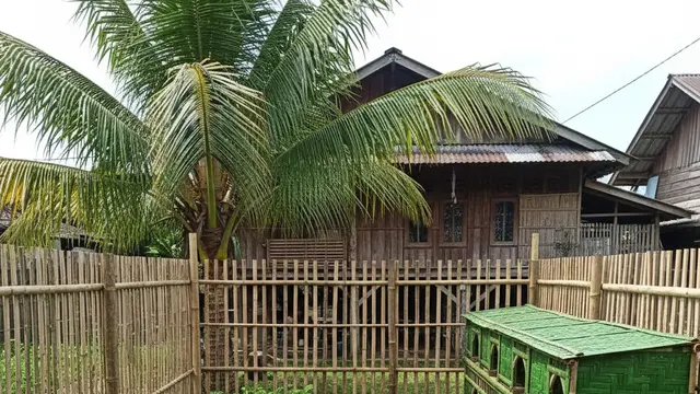 Model Halaman Belakang Rumah di Desa untuk Ternak Kecil. AI