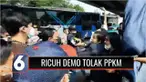 Aksi unjuk rasa mahasiswa menolak perpanjangan PPKM Darurat di Pasar Rebo, Jakarta Timur, berlangsung ricuh. Bentrokan nyaris terjadi saat mahasiswa yang menggelar aksi di tengah jalan dan menghalangi laju bus Transjakarta dihalau polisi.